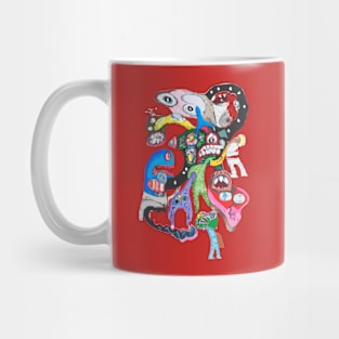 Monster collage 1, street art graffiti Mug